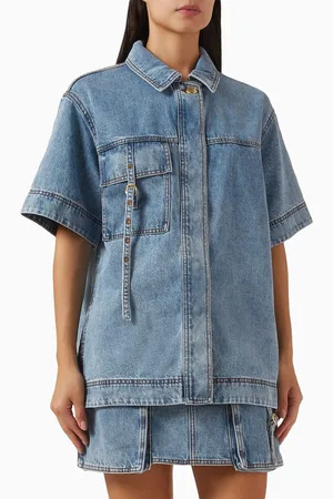 AJE Juno Oversized Shirt in Denim