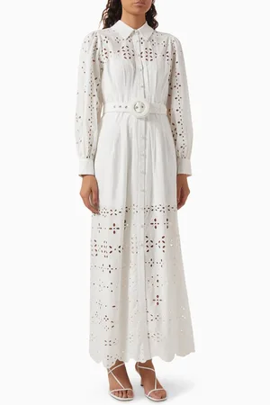 Hemant & Nandita Broderie Anglaise Maxi Dress in Cotton