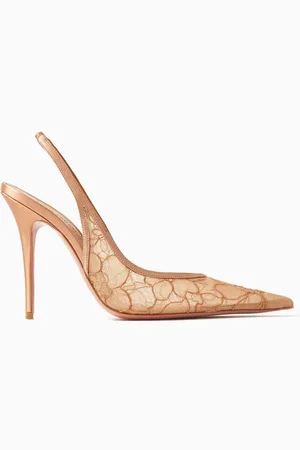 Amina Muaddi Anok 105 Slingback Pumps in Lace