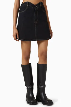 We11 Done Heart High-waist Skirt in Denim