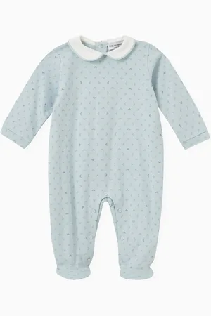 Emporio Armani Logo Sleepsuit in Cotton
