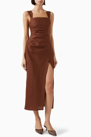 Reformation Clement Midi Dress in Linen