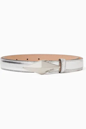 Jimmy Choo Diamond Clasp Belt in Metallic Leather