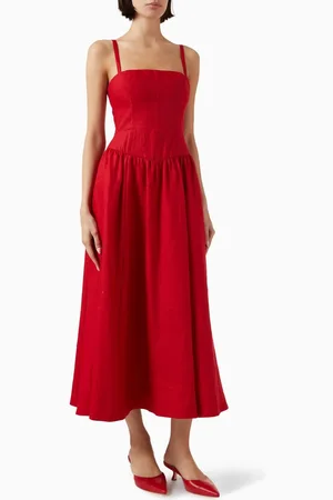 Reformation Katarin Midi Dress in Linen