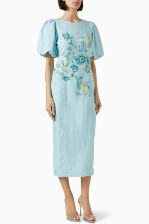 Hemant & Nandita Embroidered Midi Dress