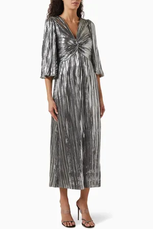 Y.A.S Yasregina Shiny Midi Dress in Plissé