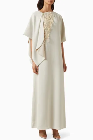 Ruya Feather & Bead-embellished Kaftan