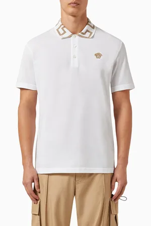 VERSACE Greca Polo Shirt in Cotton