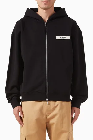 Jacquemus Gros Grain Zip Hoodie in Cotton Fleece