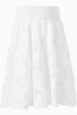 DKNY Pleated Midi Skirt in Lace