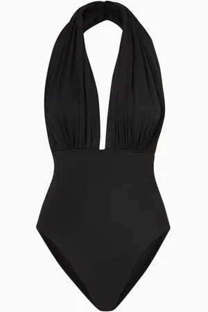 Norma Kamali Halter Low Back Mio One Piece Swimsuit