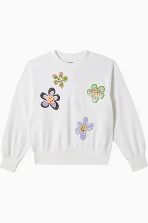 Molo Marge Floral-embellished Sweatshirt in Organic Cotton