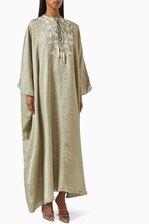 SHATHA ESSA Embellished Tie-up Kaftan