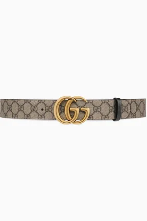Gucci GG Marmont Reversible Belt in GG Supreme Canvas & Leather