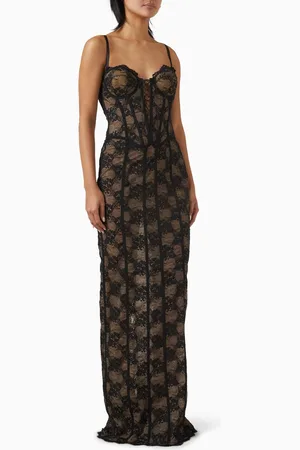 GIUSEPPE DI MORABITO Corset-style Maxi Dress in Lace