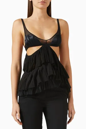 The Attico Ruffled Cut-out Top
