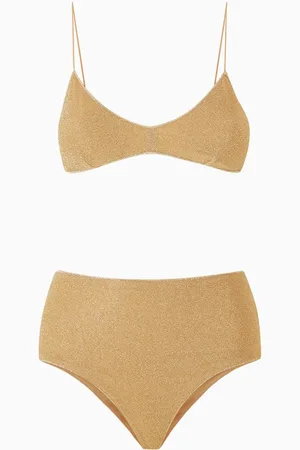 Oseree Lumiere High-waisted Bikini Set in Lurex