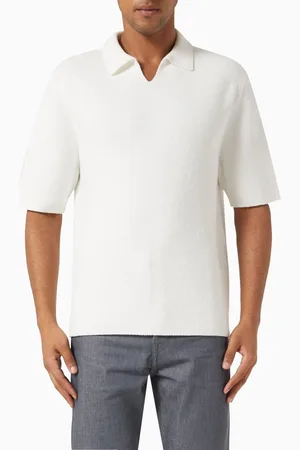 COS Bouclé-Knit Cotton Polo Shirt