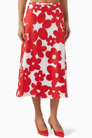 Marni Dillies-print Midi Skirt in Silk
