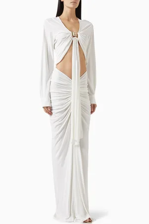 CHRISTOPHER ESBER Bezel Quartz Disconnect Maxi Dress in Viscose