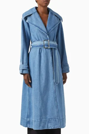 Toccin Chloe Trench Coat in Denim