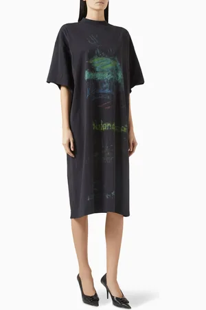 Balenciaga DIY Imprint T-shirt Dress in Jersey