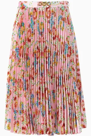 VERSACE Barocco Floral Printed Skirt in Poly Twill