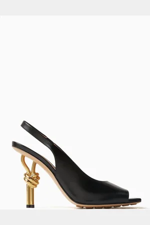 Bottega Veneta Knot 90 Open-toe Slingback Pumps in Leather