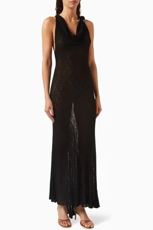 Maygel Coronel Idilio Open-back Knit Maxi Dress