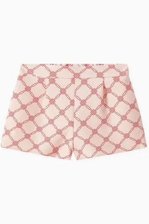 Elisabetta Franchi Logo Print Shorts in Crepe