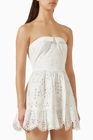 Hemant & Nandita Broderie Anglaise Mini Dress in Cotton