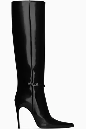 Saint Laurent Vendome 110 Knee Boots in Glazed-leather