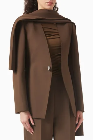 CHATS BY C.DAM Mika Asymmetric Cape Blazer
