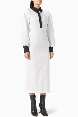 Rowen Rose Signature Shirt Midi Dress in Cotton Poplin