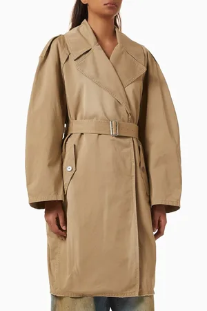 Acne Studios Belted Coat in Cotton Twill