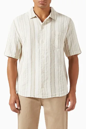 Corridor Striped Bari Shirt in Linen Blend