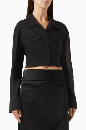 Courrèges Cropped Shirt in Cotton-blend