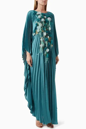 Ruya 3D Floral-embellished Pleated Kaftan