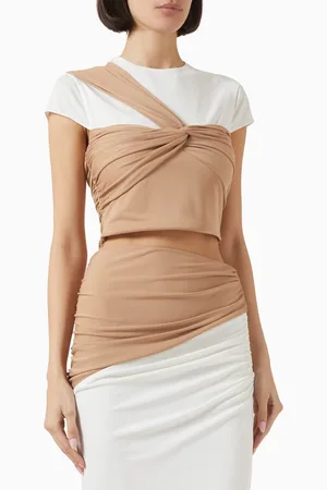 ET OCHS Kiara Colourblock Crop Top in Jersey