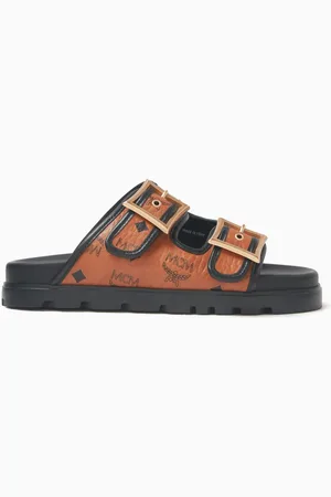MCM Slide Sandals in Visetos Canvas