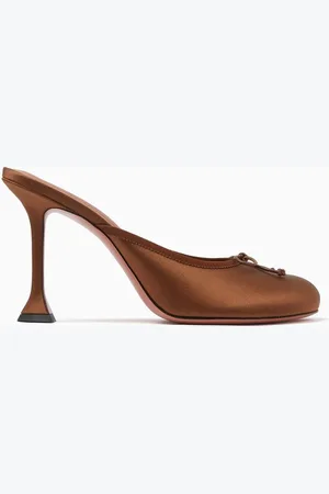 Amina Muaddi Lila 95 Mules in Satin