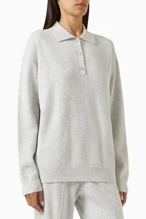 12 STOREEZ Relaxed-fit Polo Sweater in Merino Wool Blend