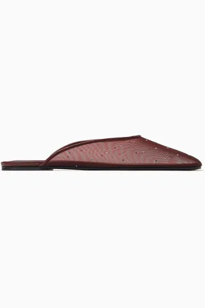 MAGDA BUTRYM Crystal-embellished Mules in Mesh
