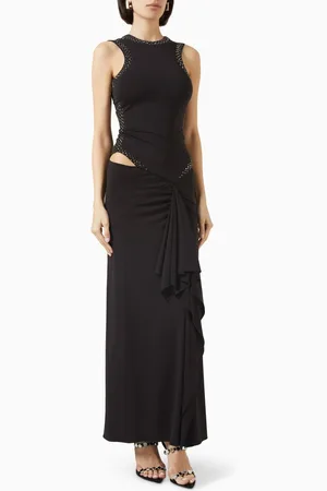 The Attico Rhinestone-embellished Maxi Dress in Cotton