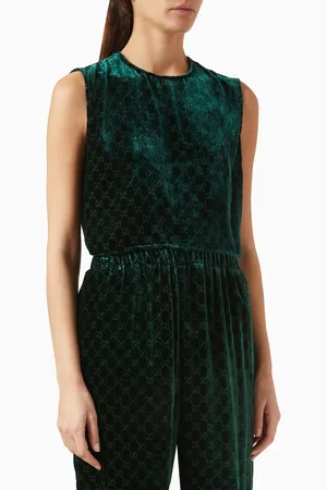 Gucci Monogram Cropped Top in GG Velvet