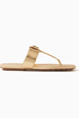 Marc Jacobs The Dual T Sandals in Metallic Leather