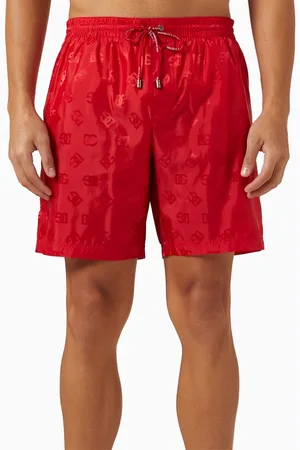 Dolce & Gabbana Monogram Swim Shorts in Technical Satin