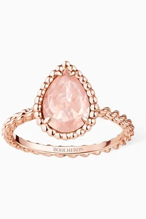 Boucheron Serpent Bohème S Motif Rose Quartz Ring in 18kt