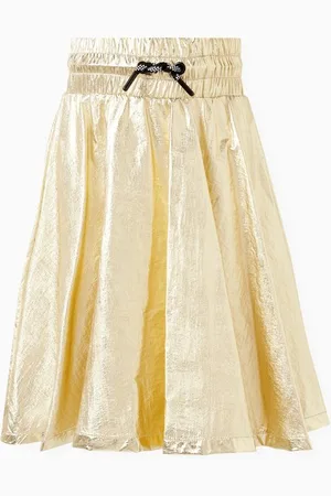 DKNY Logo-print Skirt in Metallic Fabric