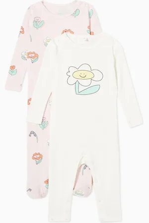 Stella McCartney Floral-print Sleepsuit in Cotton, Set of 2